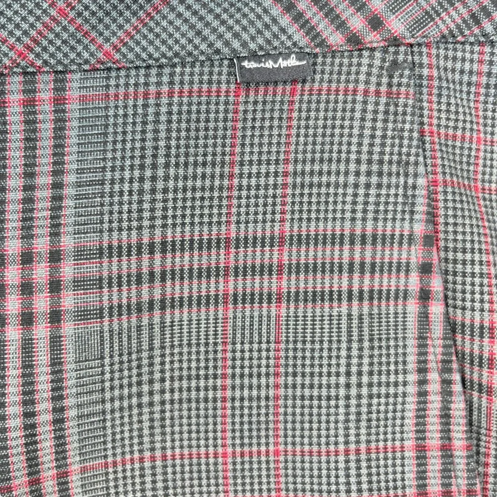 Travis Mathew Golf Shorts Mens 38 Grey Red Plaid‎ Glen Check Performance Stretch